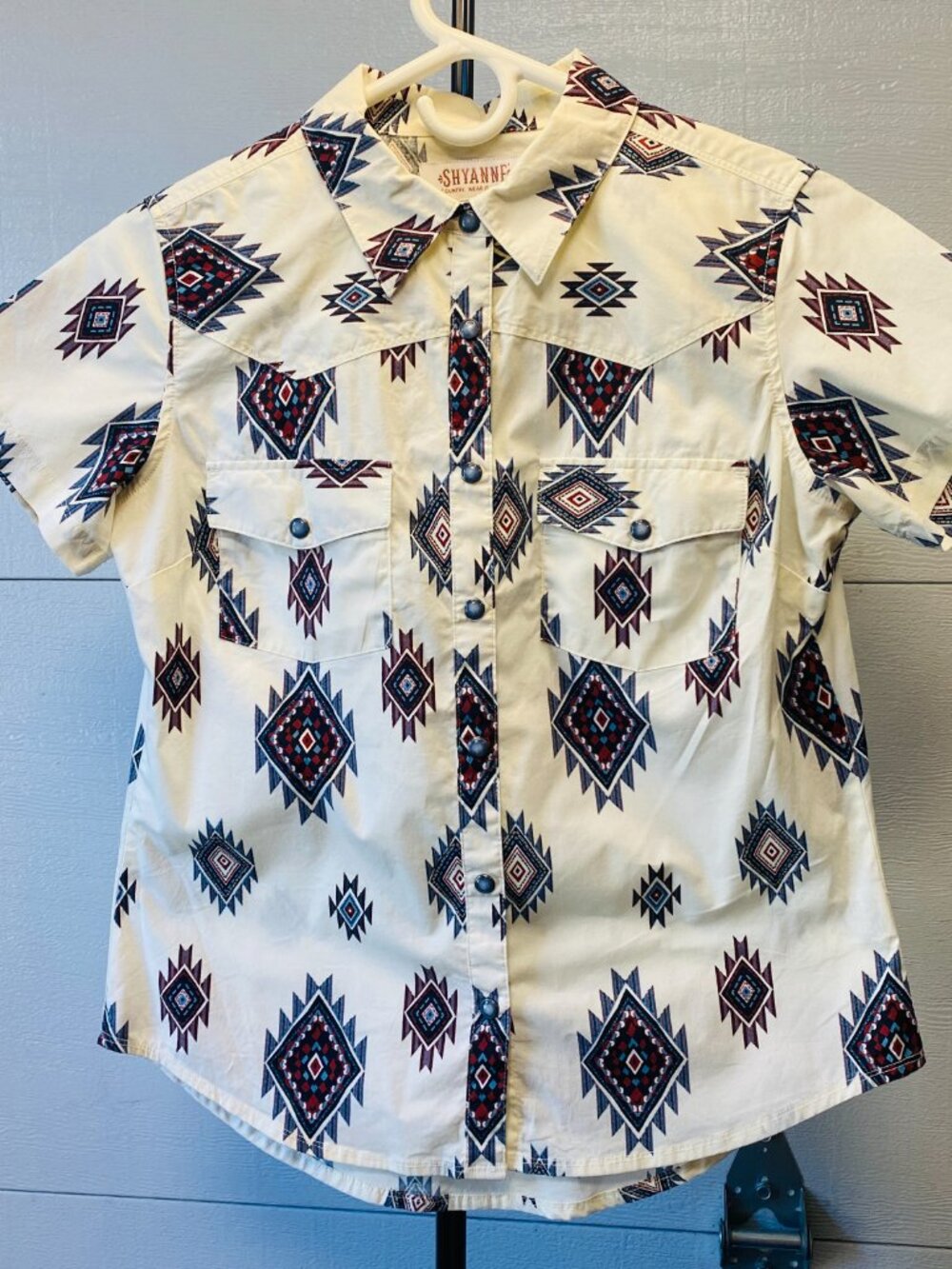 Shyanne Western Aztec Print Button-Up Shirt XS